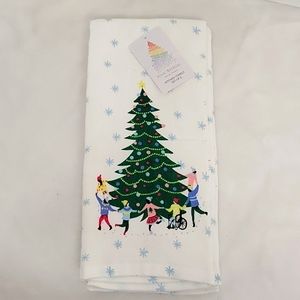 Isaac Mizrahi New York Set of Two Kitchen Towels Christmas Tree with Dancers NWT